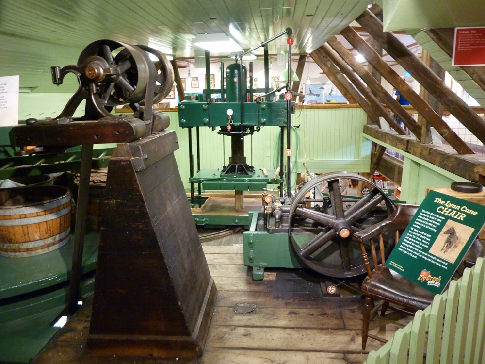 Cider-making display at the Fly Creek Cider Mill in Fly Creek NY.